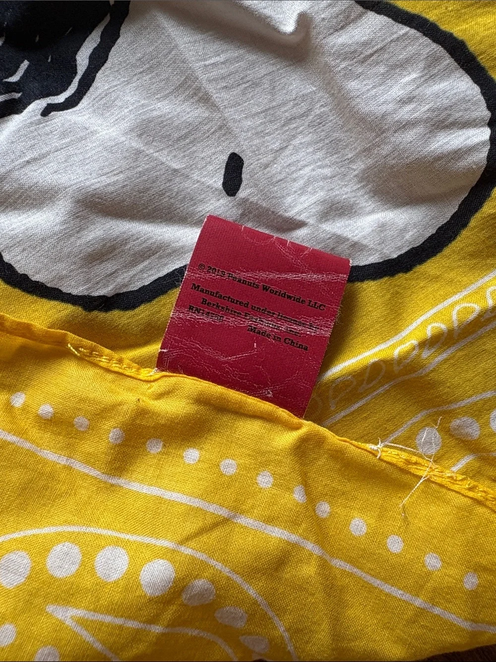 Peanuts Snoopy Yellow Bandana